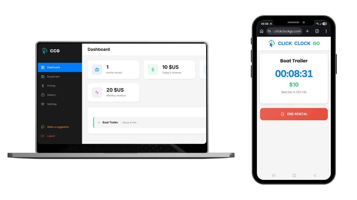 Demo of the rental management app and QR code scanner
